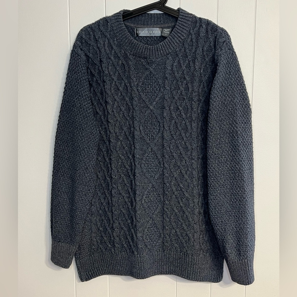 Oscar de la Renta cable-knit crewneck sweater Size‎ L